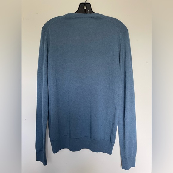NWT Men’s Cashmere Saks Fifth Avenue Blue Crewneck Sweater - Picture 2 of 5